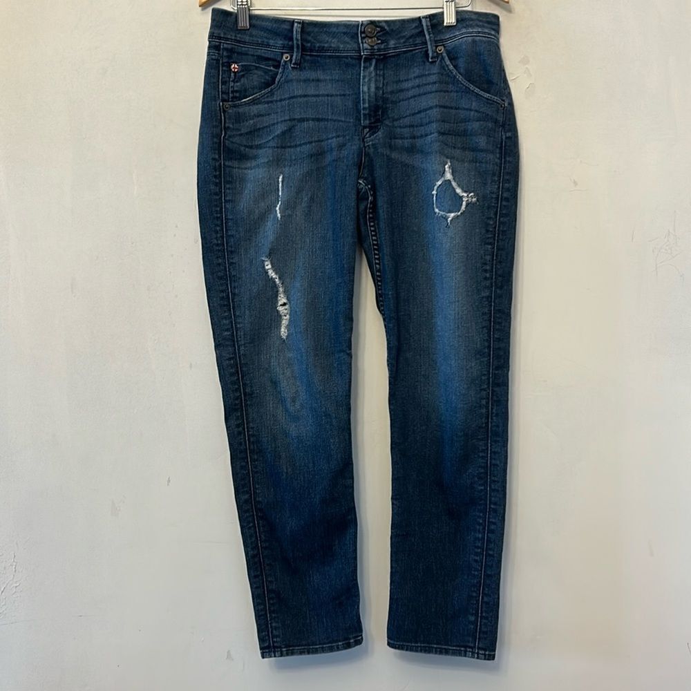 Hudson distressed denim ankle jeans Size 30 EUC